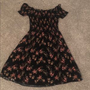 floral off the shoulder sun dress